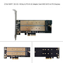 1X(2 Port Ngff M.2 B & M Key To Pci-E 4X Adapter Card Pci-E Riser Sata To P