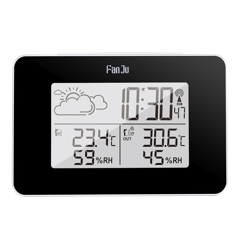 FanJu FJ3364 Digital Alarm Clock Weather Station Wireless Sensor Hygrometer Thermometer Multi-function LED Desktop Table Clock