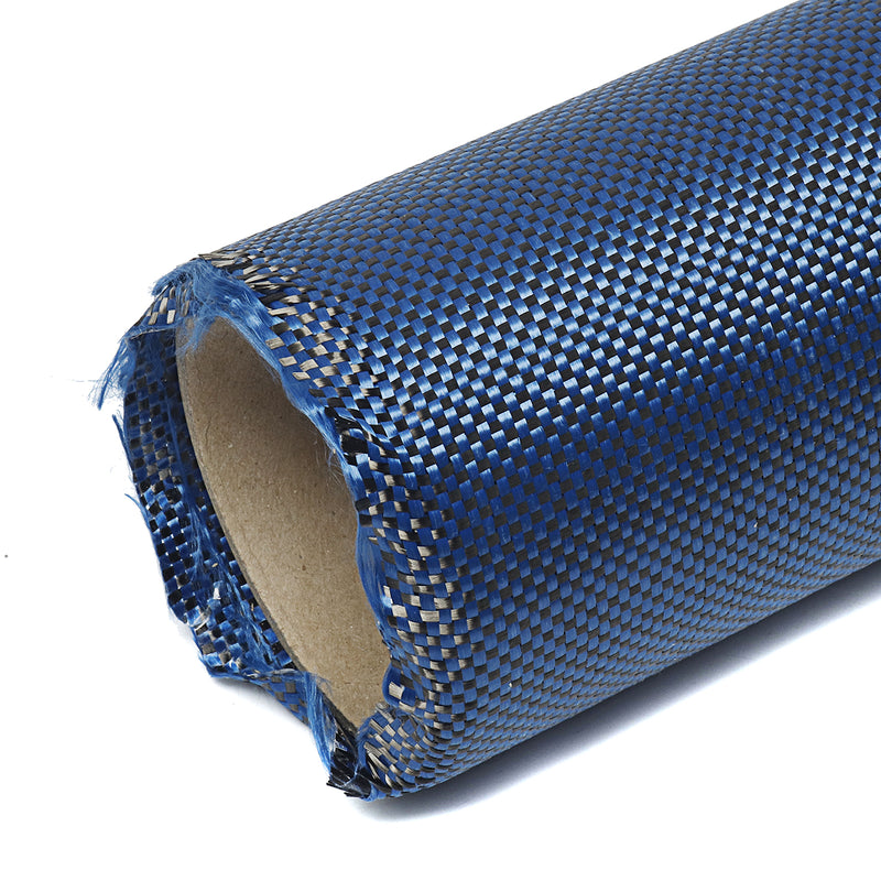 1m 3K 200g Blue Carbon Fiber Hybrid Fabric Cloth Plain Weave Cloth High Strength for Building Bridge Construction Repair