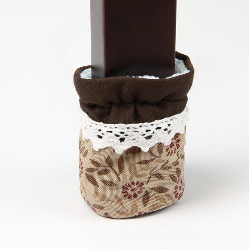 4PCS Cloth Table Feet Pad Anti Scratch Table Leg Cover Lace Feet Antiskid Chair Floor Protector
