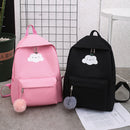 4 Pcs/Set Nylon Backpack Shoulder Bag Crossbody Bag Pencil Case Fashion Travel Laptop Bag Leisure Backpacks For Teenage Girls Cloud Print School Bag