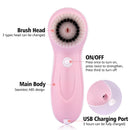 3Heads/Set Multifunctional Electric Face Cleanser Usb Rechargeable Facial W