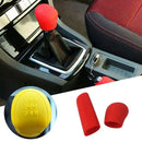 2Pcs Universal Manual Car Hand Brake Case Silicone Gear Head Shift Knob Cov