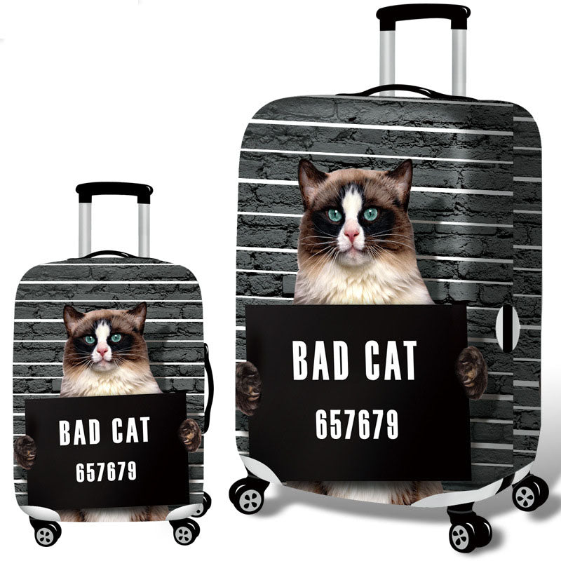 Honana 3D Spoof Cat Elastic Luggage Cover Trolley Case Cover Warm Travel Suitcase Protector