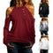 Spring Tops Women Off Shoulder O-Neck Top T-Shirt Fashion Hollow Out Long S R6T4