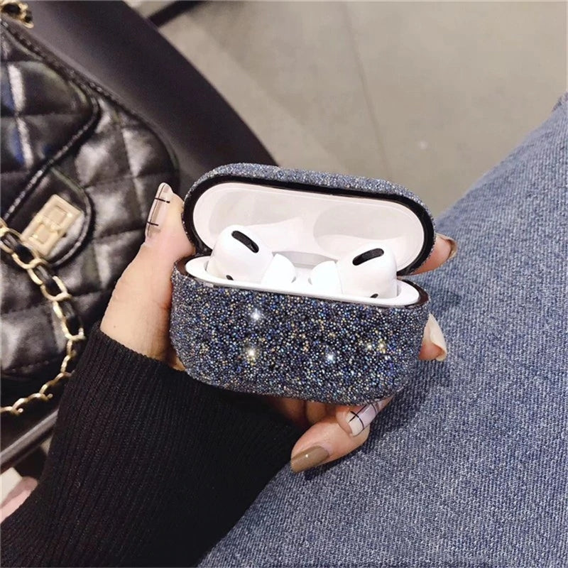 Bakeey Luxury 3D Cute Matte Particles Glitter Bling Sequins Diamond Shockproof Anti-drop Earphone Storage Case for Apple Airpods 3 Airpods Pro 2019