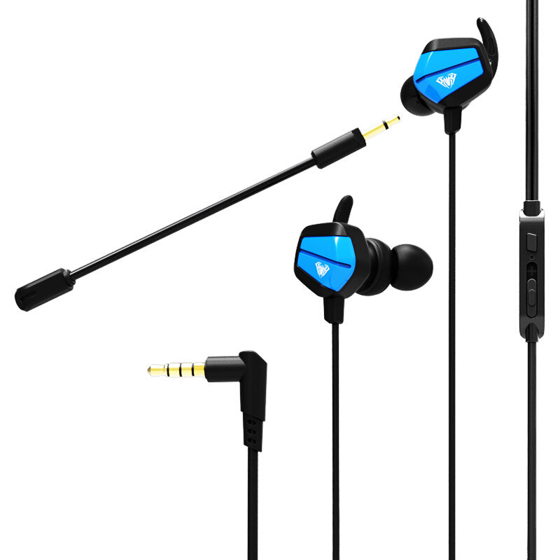 AULA A1 3.5mm Wired HiFi In-ear Gaming Earphone with Dual Microphone