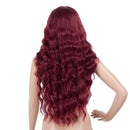 Wig Synthetic Hair Long Wigs For Women Red wine