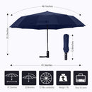12 Ribs Windproof Travel Umbrella With Teflon Canopy, Lengthened Handle Wit F9X6