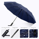12 Ribs Windproof Travel Umbrella With Teflon Canopy, Lengthened Handle Wit F9X6