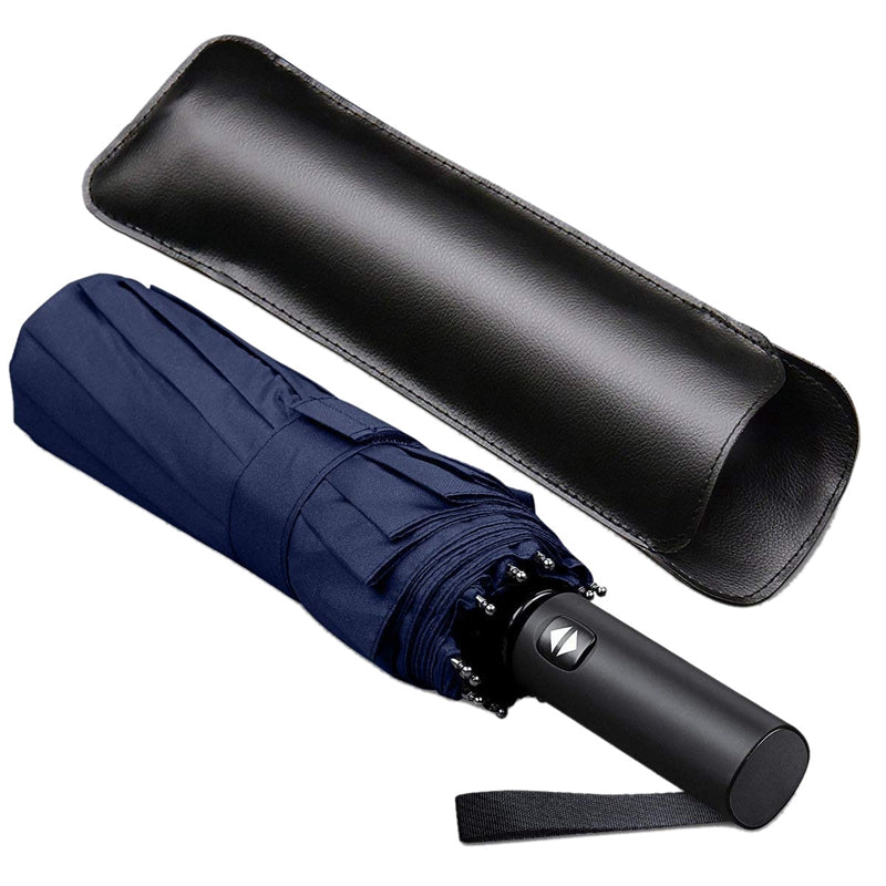 12 Ribs Windproof Travel Umbrella With Teflon Canopy, Lengthened Handle Wit F9X6