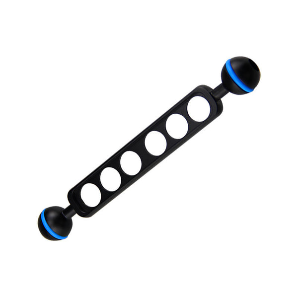 HOOZHU S07 25.4 7" Double Ball Head Bracket Support for Diving Light Diving Camera Flashlight Arm