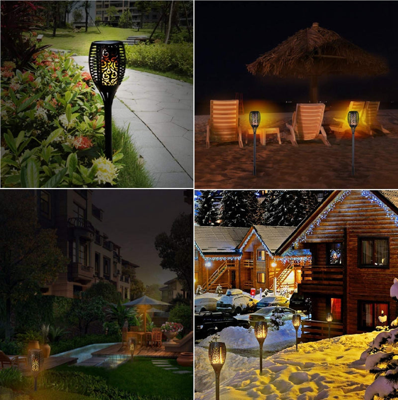 Solar Power 33 LED Torch Light Flickering Flame Outdoor Garden Yard Landscape Lamp