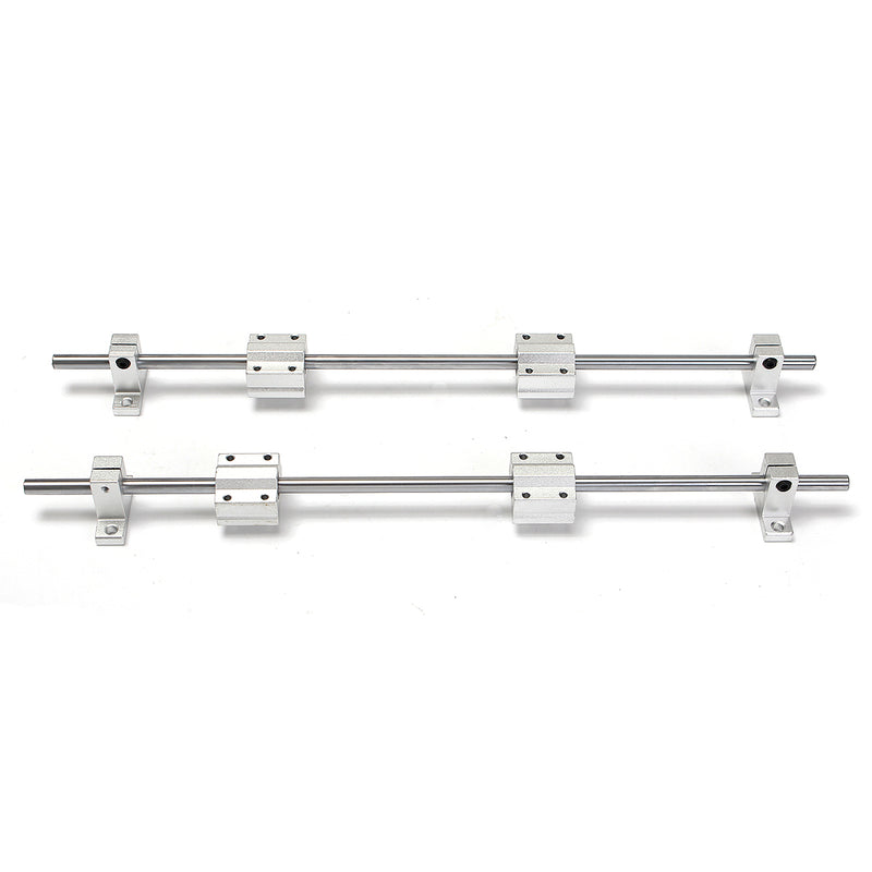 2Pcs 8mm 400mm Shaft Rod Rails + 4Pcs Bearing Blocks + 4Pcs Fixed Bearings For 3D Printer CNC