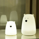 Silicone Night Light Bedside Lamp Bear Color Light Children Cute Night Lamp K1N1