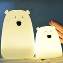 Silicone Night Light Bedside Lamp Bear Color Light Children Cute Night Lamp K1N1