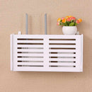 Wireless Wifi Router Storage Box Wood-Plastic Shelf Wall Hangings Bracket C X7I9
