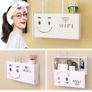 Wireless Wifi Router Storage Box Wood-Plastic Shelf Wall Hangings Bracket C X7I9