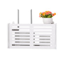 Wireless Wifi Router Storage Box Wood-Plastic Shelf Wall Hangings Bracket C X7I9