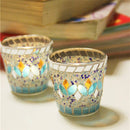 Handicraft Mosaic Glass Beads Sequin Candle Stick Candle Holder Candelabra Home Decor Gift
