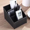 3 Cells Phone Remote Control Holder Pu Leather Storage Box Stationery Makeu