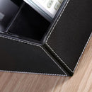 3 Cells Phone Remote Control Holder Pu Leather Storage Box Stationery Makeu