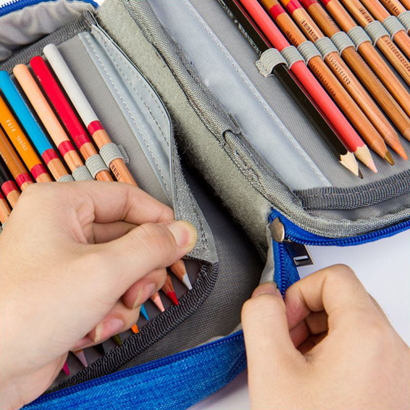 School Pencil Cases For Girls Boy Pencilcase 72 Holes Pen Box Penalty Multi X4J8