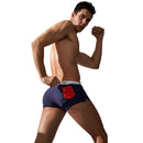 AQUX 5185 Men Boxer Shorts Swimming Trunks With A button Pocket Fast Drying Beach Sexy