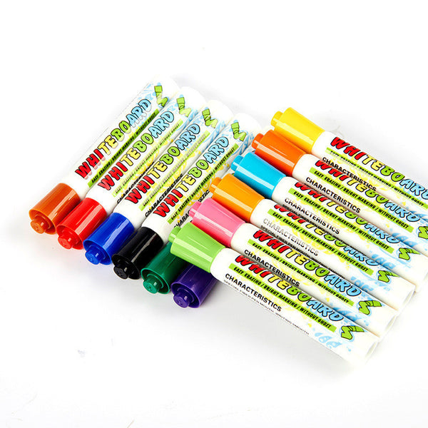 12Pcs White Board Maker Pen Erasable Whiteboard Marker Liquid Chalk Office School Supplies