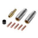 1X(9Pcs/Set 15Ak Mig/Mag Welding Nozzle Contact Tips 0.8X25Mm M6 Gas Connec