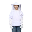 4Pcs Safe Bee-Proof BeeKeeping Veil Hat Suit Work Gloves Bee Hive Brush J Hook Tool