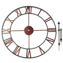 Classic Large Metal Wrought Iron Wall Clock Roman Numerals Steampunk Home Decor