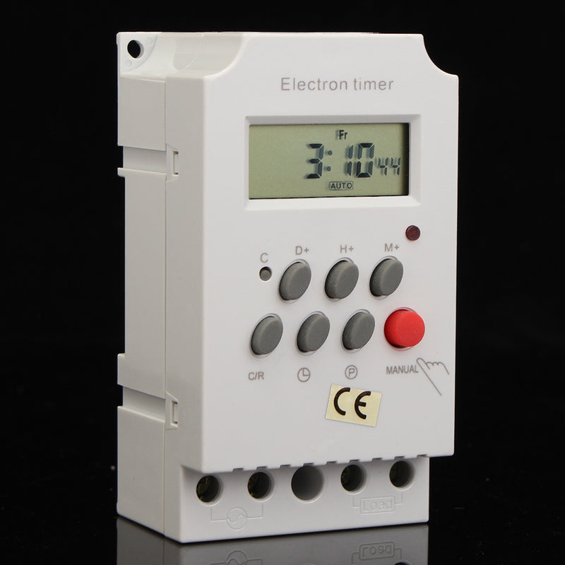 Digital Electronic Timer Switch AC 220V 25A Din Rail Programmable