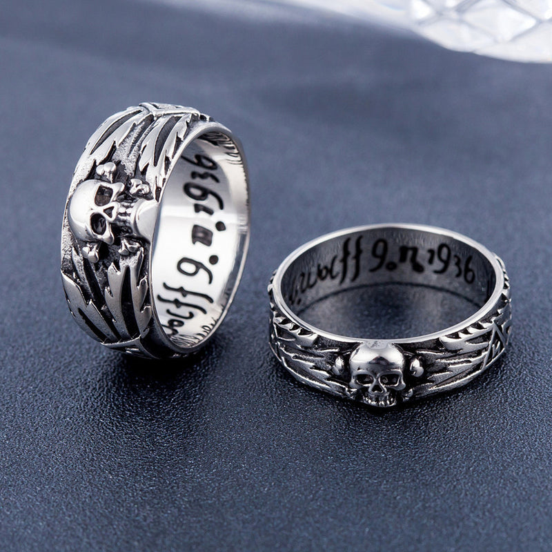 Punk Biker Skull Finger Ring Titanium Steel Men Women Couple Size 8-11 Jewelry