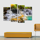 Miico Hand Painted Four Combination Decorative Paintings Ancient Small Waterfall Wall Art For Home Decoration