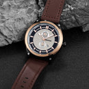 BAGARI 8009P Fashion Leather Strap Men Date Display Quartz Watch