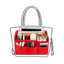 Women Fashion Felt Cloth Inner Bag Fits In Insert Handbag Multi-Pockets Cos T9X5