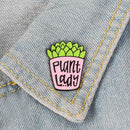 Potted Plant Enamel Pins Cartoon Succulent Brooches Badge Denim Jeans Lapel