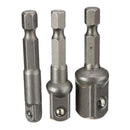 3pc 1/4 Inch Hex Socket Driver Set Wrench Adapter Extension Bar Bit