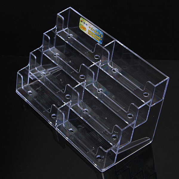 8 Pocket Desktop Office Acrylic Business Card Holder Stand Display