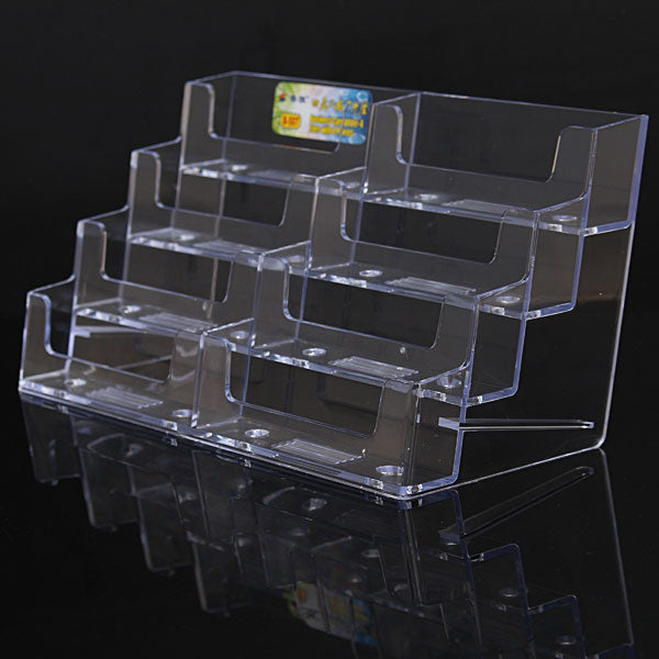 8 Pocket Desktop Office Acrylic Business Card Holder Stand Display