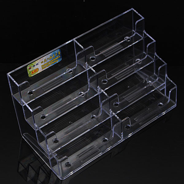 8 Pocket Desktop Office Acrylic Business Card Holder Stand Display