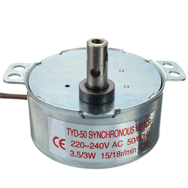 AC 220-240V Turntable Synchronous Motor 15/18r/min 3.5/3W CW