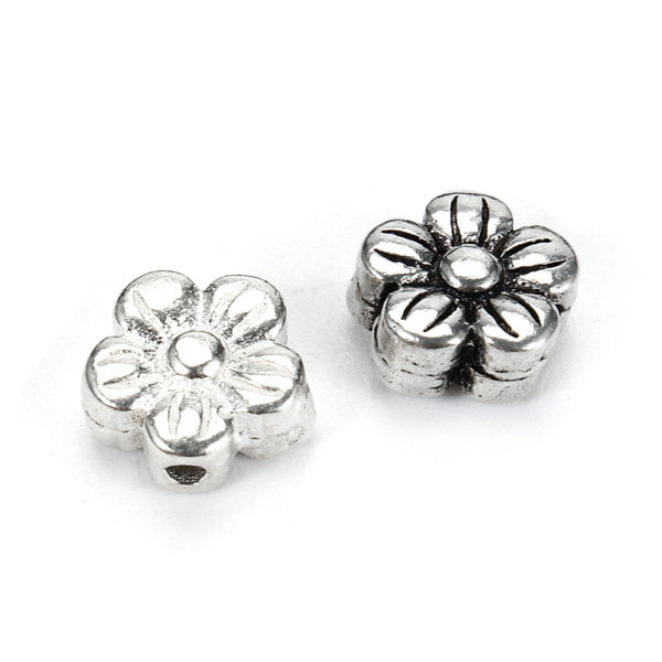 S925 Sterling Silver Flower Vintage Spacer Beads Bracelet Necklace DIY Accessories