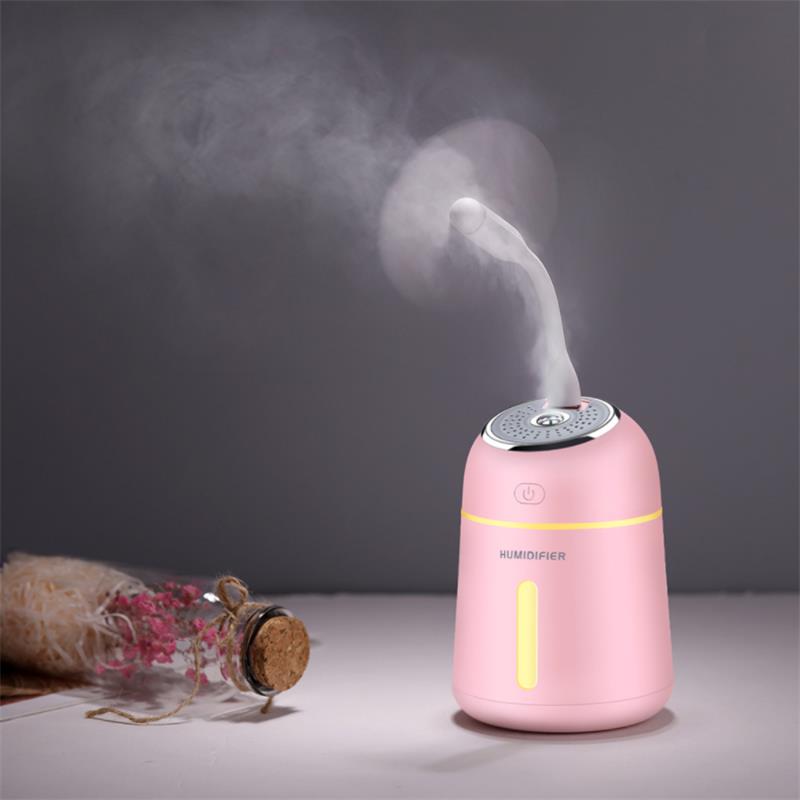 QW-Q008 Portable Air Humidifier 330ML 3 in 1 USB Car Mist Humidifier Office Desktop Air Purifier Refresher with USB Fan and LED Light for Office Car Bedroom Hotel Travelling