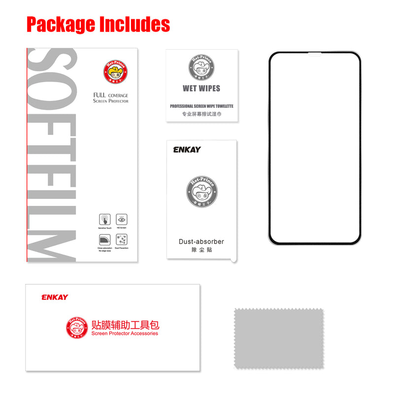 Enkay 0.2mm 3D Titanium Curved Edge Tempered Glass Screen Protector For iPhone 11/for iPhone XR 6.1 Inch