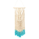 18'' Beige Blue Handmade Macrame Wall Hanging Cotton Tapestry Bohemian Art Decor