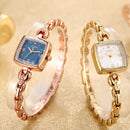 JULIUS 871 Luxury Rhinestone Simple Square Dial Fashion Ladies Quartz Watch