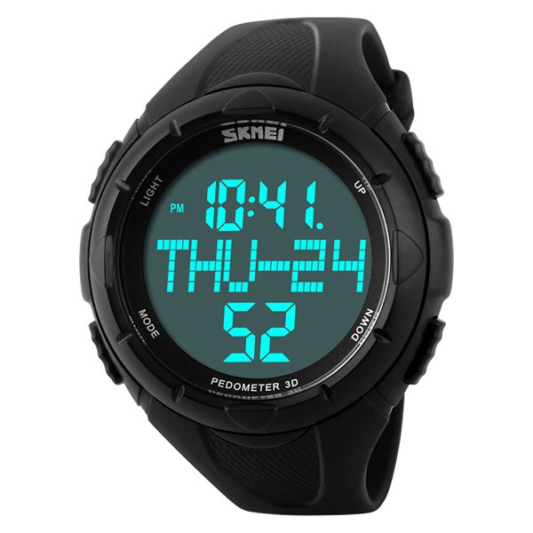SKMEI 1122 Digital Watch Men Rubber Band Pedometer Outdoor Sport Men Wrist Watch