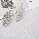 Trendy Ear Drop Leaves Silver Gold Earring Statement Pendientes Mujer Jewelry Long Dangle for Women